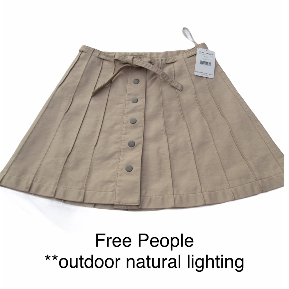 FREE PEOPLE Vegan Leather Mini Skirt NWT sizes 8 & 10 - Picture 2 of 9